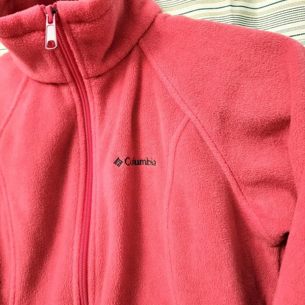 Columbia Pink Full Zip Fleece Women Small